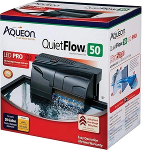 Aqueon QuietFlow 50 LED PRO For Up To 50 Gallon Aquariums, Blacks & Grays  - Picture 1 of 11