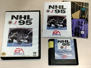 NHL 95 Hockey Sega Genesis Retro Juego Original Cartucho Caja Manual Completo en Caja - Imagen 1 de 5