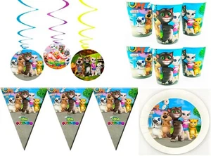 Talking Tom and friends Birthday Party Banner Plates Cups Goodie Bags Favor Box - Picture 1 of 44