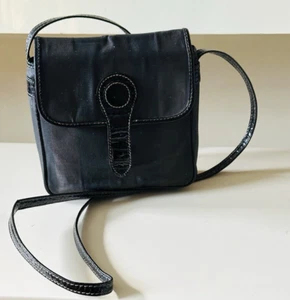 RARE VINTAGE FENDI PEQUIN STRIPE CROCO TRIM CROSSBODY SHOULDER BAG BROWN BLACK - Picture 1 of 20