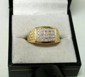 Heavy Gents 18ct Gold And Diamond Signet Ring Size P - 22133 - Picture 1 of 6
