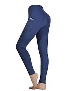 Womens High Waist Sports Yoga Pants With Pockets Gym Leggings Fitness Sz M - Picture 1 of 5