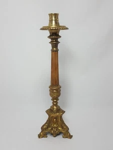 ORNATE TRINITY VINTAGE/ANTIQUE BRASS ALTER CATHEDRAL CHURCH CANDLESTICK 16" - Picture 1 of 10