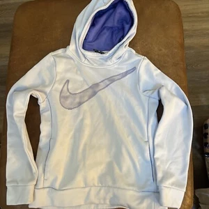 Nike Girls NSW Pullover Hoodie Royal Pulse / White Standard Fit Medium - Picture 1 of 4