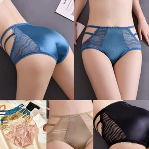 Damen High Waist Slip Netz Spitze Eisseide G-Strings Sexy Höschen Unterwäsche 90921 - Bild 1 von 27