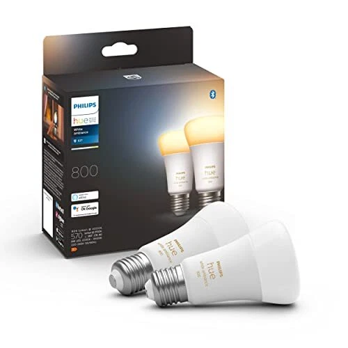 Philips Hue White Ambiance 2 Lampadine LED Smart, Bluetooh, Attacco E27, (E8P) - Immagine 1 di 1