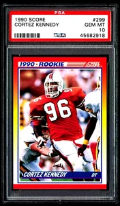 1990 SCORE RC #299 CORTEZ KENNEDY HOF SEAHAWKS PSA 10 GEM MINT ROOKIE  #45682918 - Picture 1 of 2