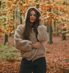 Chaqueta de lana de oveja chaqueta de bombardero chaqueta de mujer MERINO lana de cordero NUEVO - Imagen 1 de 13