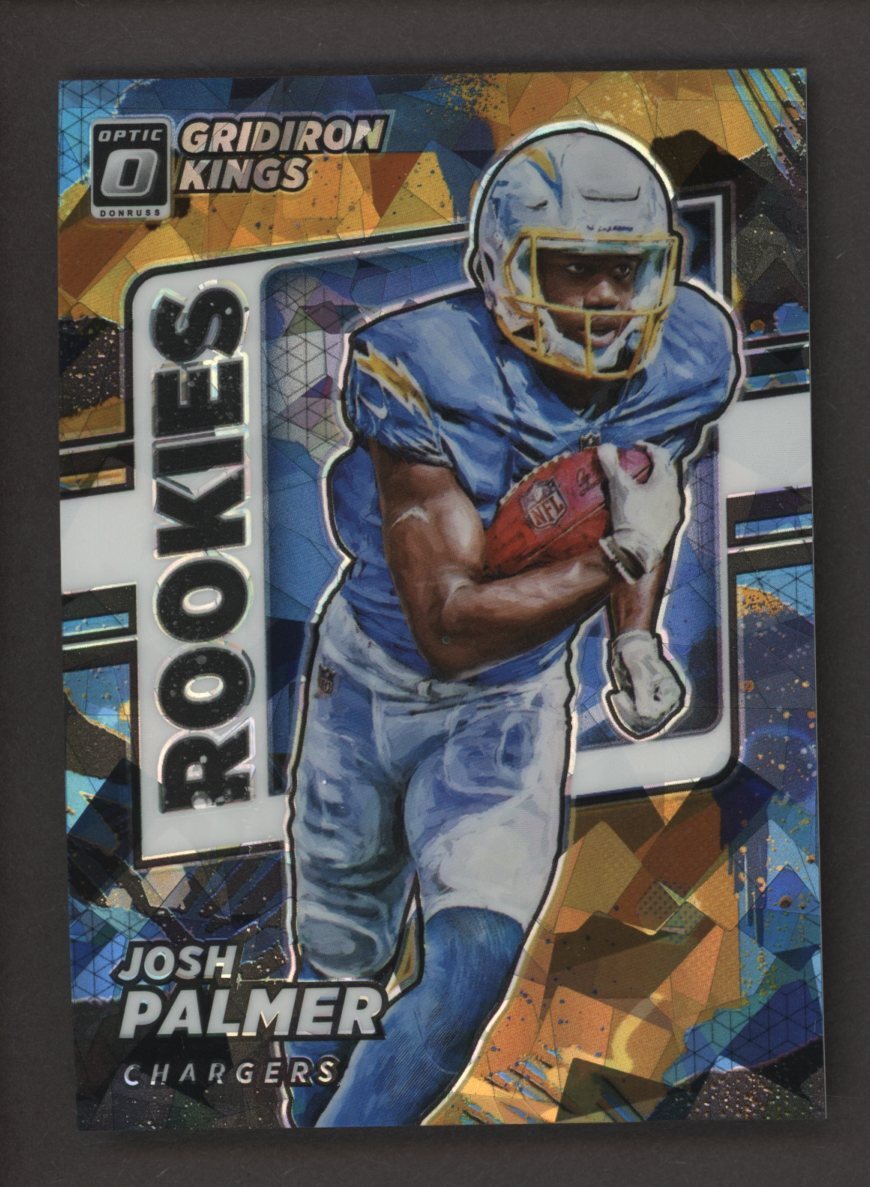 2021 Donruss Optic Gridiron Kings Cracked Ice Josh Palmer Chargers RC Rookie /15