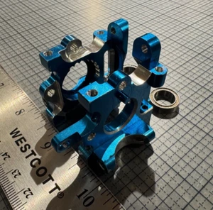 HPI RS4 Nitro Rear Bulkhead Blue Alloy Super RS4 2 Mini Racer PTFE Bearings - Picture 1 of 14