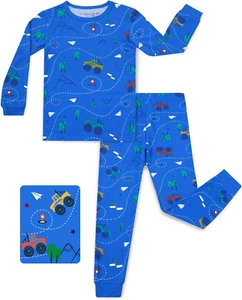 Bamboo Viscose Toddler Pajamas Boys Girls Baby Car Pjs Sets 12M-8Y Kids 2Pcs Lon - Picture 1 of 12