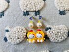 Vintage Y2K Sanrio HELLO KITTY Mascot Yellow Charm Jelly Fun Jewellery Earrings