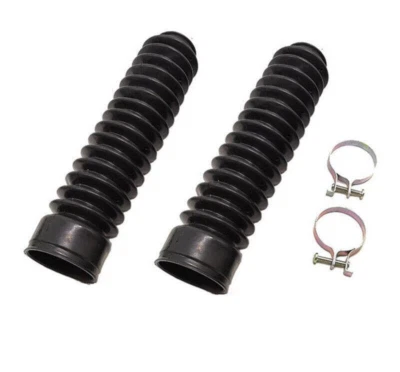 Black Boots Cover×2 35MM Motorcycle Fork Rubber Gaiter Front Fork Shock Absorber - Image 1 of 4