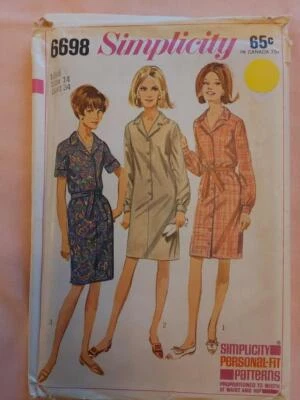Simplicity 6698 Vintage Misses' & Women's One Piece Dress Size 14 - Image 1 of 2