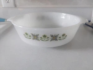 Anchor Hocking Fire King Casserole Dish Meadow Green #437. Nice! - Picture 1 of 8