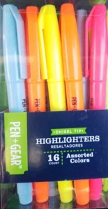 Textmarker 16 NEU wischfeste Keilspitze verschiedene Farben Schulbedarf  - Bild 1 von 1