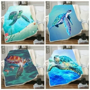 Bunte Schildkrötenkunst 3D-Druck Vliesdecke Unisex extra warm Reiseüberwurf Rohling - Bild 1 von 9