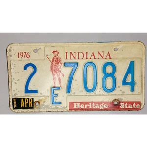 Collectable real metal license plate Indiana "2 E 7084" - Picture 1 of 2
