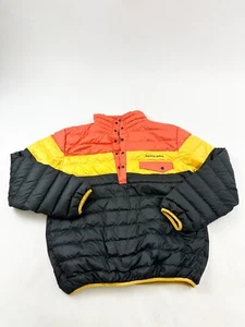 Dutch Bros Jacket Mens Medium Multi Puffer Down Coffee Insulated 1/4 Snap Button - Picture 1 of 7