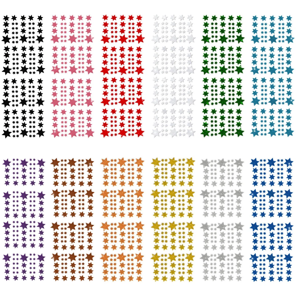 Weihnachts Sterne Sticker Aufkleber - Deko Weihnachten - Farbe wählbar - Bild 1 von 1