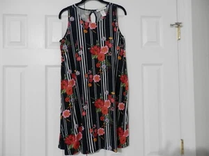 NWT Jamie & Layla Sleeveless Navy Blue Floral Sundress Dress Size Medium Petite - Picture 1 of 3