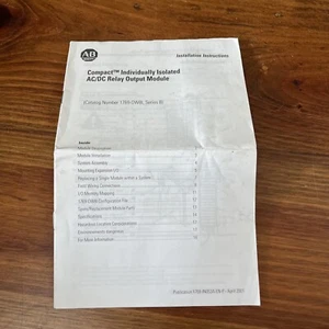 Allen Bradley 1769-IN053A-EN-P Relay Output Module Installation Instructions - Picture 1 of 9