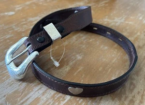 Nocona Girls Western Leather Cowgirl Belt Hearts SZ 24 NWT NEW - Picture 1 of 5