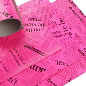 Rindleder Neon Pink Newspaper Design 2,4 mm Dick A4 Stück Leather 19 - Bild 1 von 2