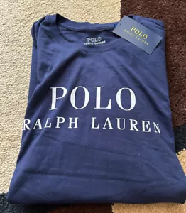 Camiseta Polo Ralph Lauren para hombre con logotipo marino gráfico cuello redondo manga larga talla L nueva con etiquetas - Imagen 1 de 6