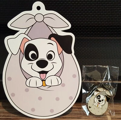 香港迪士尼乐园卡里布尼市场101达尔马提亚布贴隐藏米奇徽章 — 第 1/4 张图片