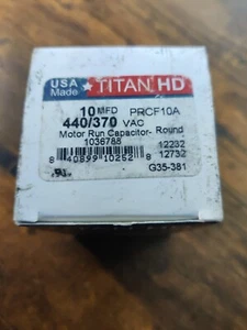 Titan HD 10 MFD Rundmotorlaufkondensator 440/370VAC PRCF10A - Bild 1 von 5