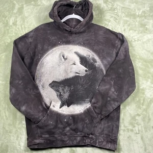 The Mountain Hoodie Pullover Sz L Gray Tie Dye Wolves By Michael Mcgloin 2014 - Picture 1 of 8