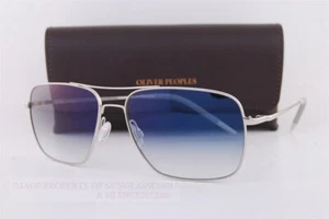 Brand New Oliver Peoples Sunglasses Clifton OV 1150/S 50363F Silver/Clear Blue - Picture 1 of 6
