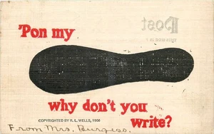 c1905 Arts & Crafts Wells Pon my Sole Please write saying Postcard 25-11453 - Picture 1 of 2