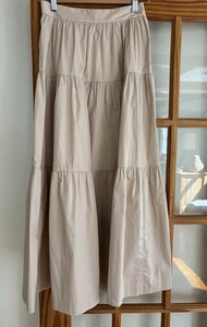 STAUD Biscotti Tiered Sea Midi Cotton Skirt Size 2 NEW - Picture 1 of 11