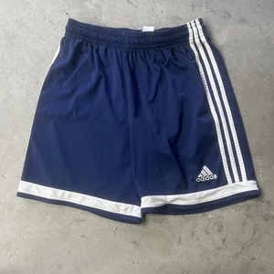 Adidas Athletic Soccer Shorts Clima 365 Navy Blue And White Boys Large - Picture 1 of 8