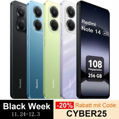 Xiaomi Smartphone Redmi Note 14 4G 8+256GB Android 14 AMOLED 6.67 Zoll Handy - Imagen 1 de 4