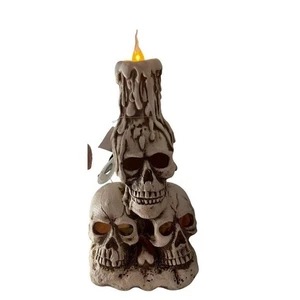 13. & Ulme Totenkopf Kerzenhalter beleuchtet Halloween LED groß Neu - Bild 1 von 11