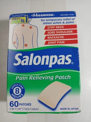 Parches para aliviar el dolor Salonpas, 60 unidades envío rápido exp. 12/2027 Foto 1 de 4