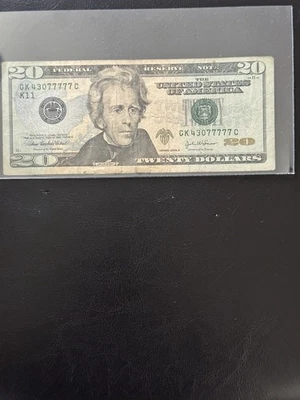 Series 2004 $20 Twenty Dollar Bill Note Unique Serial Number Note EF00444400D - Image 1 of 4