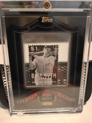 Babe Ruth 2009 Topps Legends of the Game Stamp Relic 74/90 RARE - Image 1 of 2