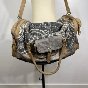 Myra Weekender Duffle Bag Leather Cowhide Western Horse Hair - Picture 1 of 11
