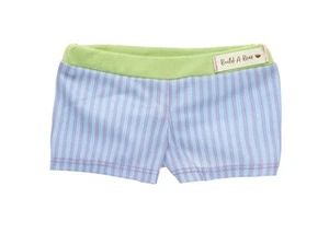 Build A Bear Cozy Striped Shorts NEW has green belt with blue and purple stripes - Picture 1 of 7