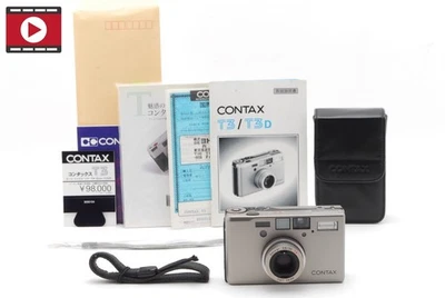 ▶️CLA'd [NEUWERTIG mit Etui] Contax T3 titansilber analoge Kleinbildkamera aus JAPAN - Bild 1 von 4