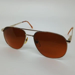 MasterGrip Sunglasses  Dark Amber Lenses Gold Frames Aviator Vtg - Picture 1 of 8