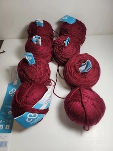 Cloudborn Lot of 8 Skeins Superwash Merino Worsted Twist  Garnet Heather 100g - Picture 1 of 3