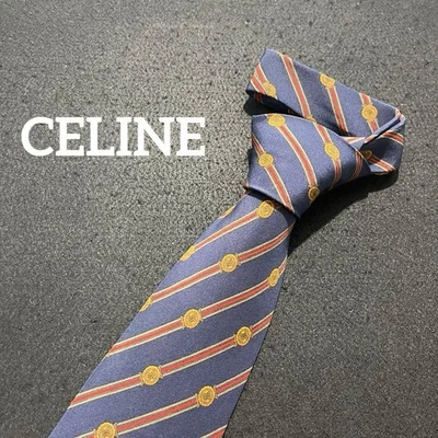 Celine Tie Striped Beautiful Popular High Brand Unisex Men's Women's Used - Image 1 of 4