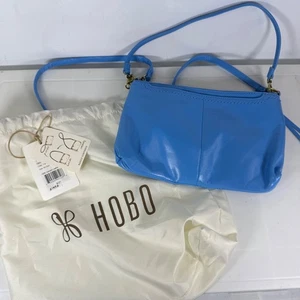 HOBO Darcy Genuine Leather Crossbody Shoulder Wristlet Bag Tranquil Blue - Picture 1 of 6