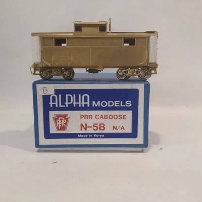 Alpha Brass HO Pennsylvania Railroad PRR N-5B Cabin Car Caboose Unpainted - Image 1 of 4