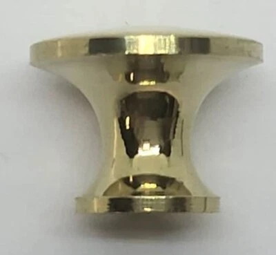 FURNITURE KNOWLEDGE 5/8" Polished Turned Solid Brass BOOKCASE Knob desk small cabinet drawer pull